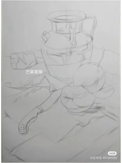 陶罐静物组合步骤图#零基础素描  #少儿创意美术  #素描静物  #静物