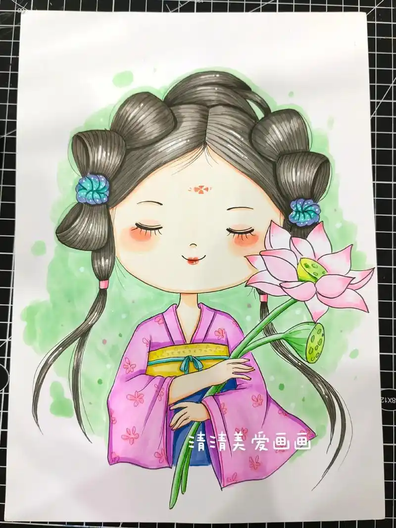 马克笔手绘古风人物头像