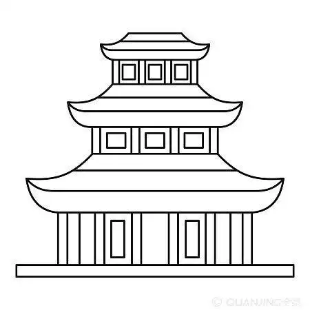 好看又精致但简单的寺庙简笔画