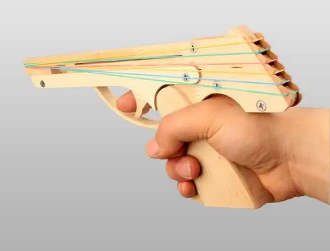 oggcraft连发皮筋木枪儿童玩具