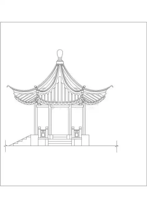 某公园仿古八角亭施工设计大样