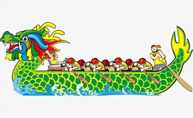龙舟简笔画颜色2
