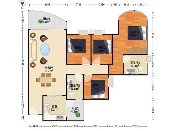 【10图】没有增值税!本房源个人代理!价格可以谈大4房看海景看花园,绿