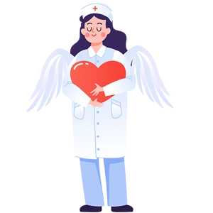 护士节白衣天使手捧爱心免抠素材