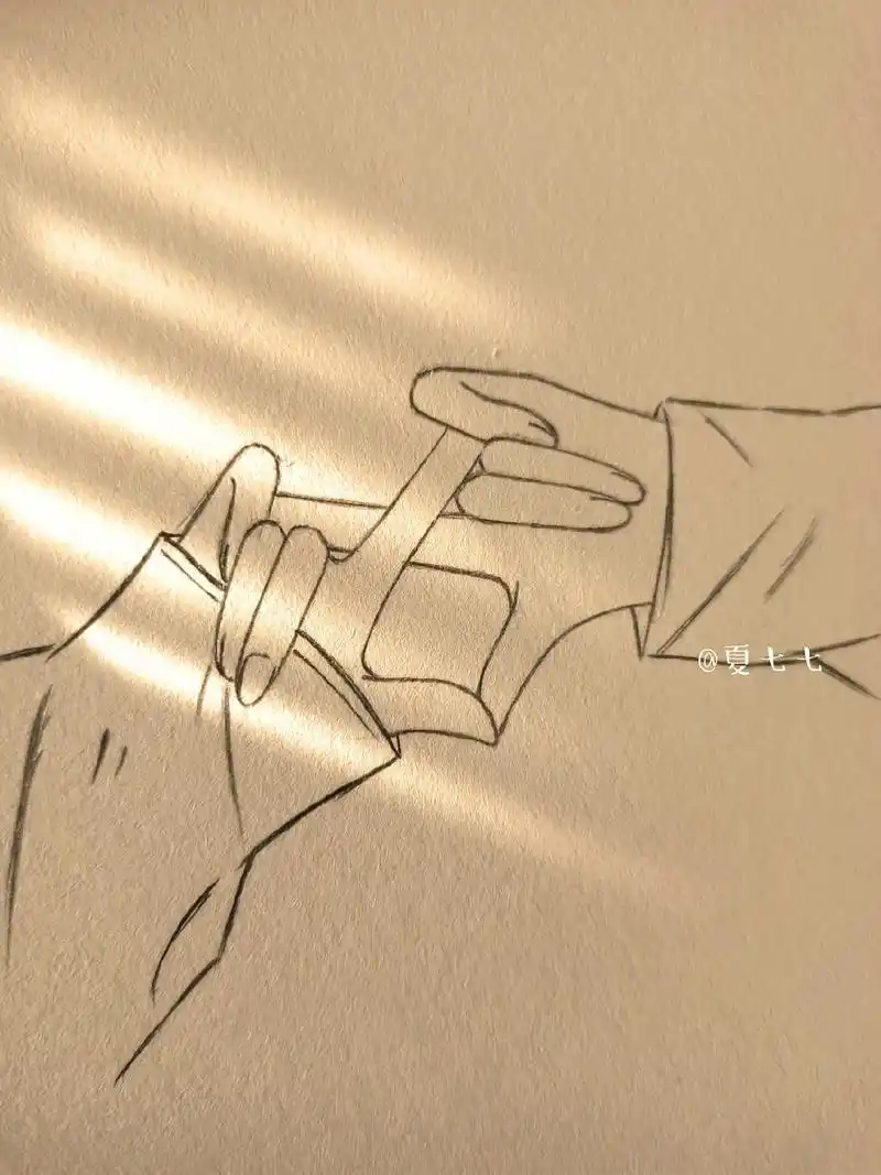 临摹手绘 #比心手势 #绘画过程 @抖音小助手  - 抖音