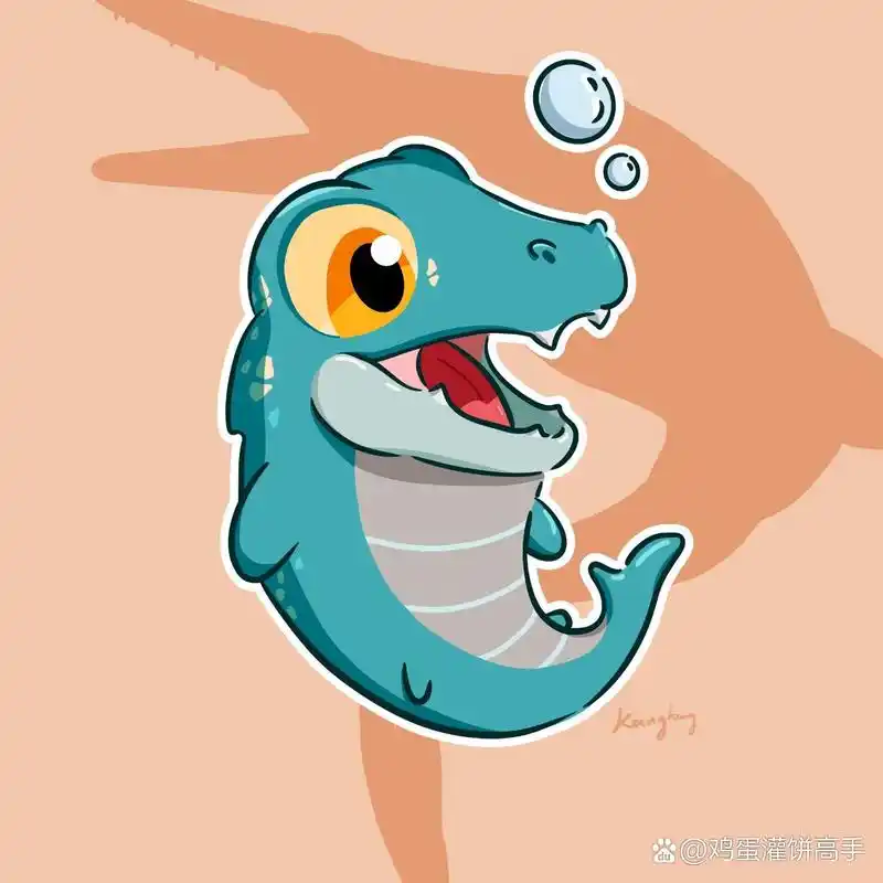 恐龙插画|上色步骤图|胖嘟嘟的沧龙 争取日更吧看看出多少张恐龙