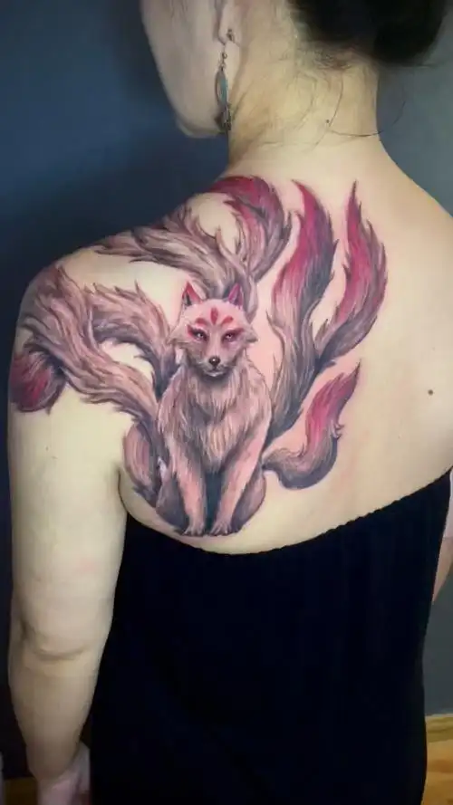 tattoo  #纹身  #纹身也清新  #女生纹身  #纹身遮盖  #九尾狐纹