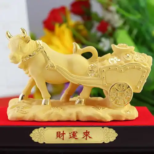 沙金招财摆件财运来十二生肖客厅吉祥物装饰办公室摆设摆件