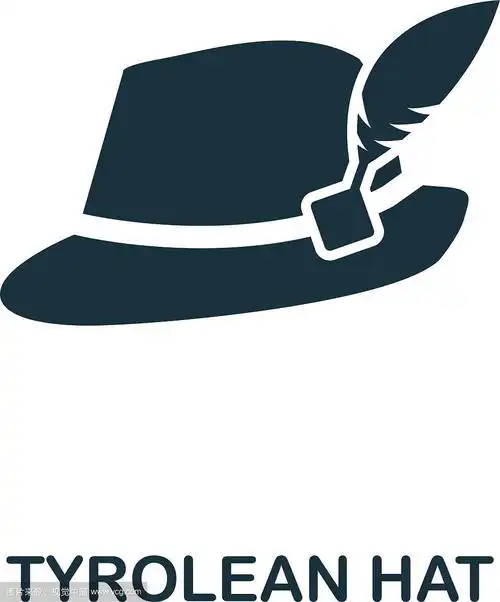 提洛尔帽子图标符号创意标志