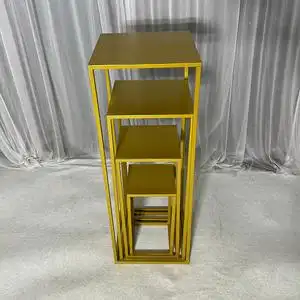 婚庆几何路引方形铁艺方框路引长方体花器摆件立体长方形t台花架