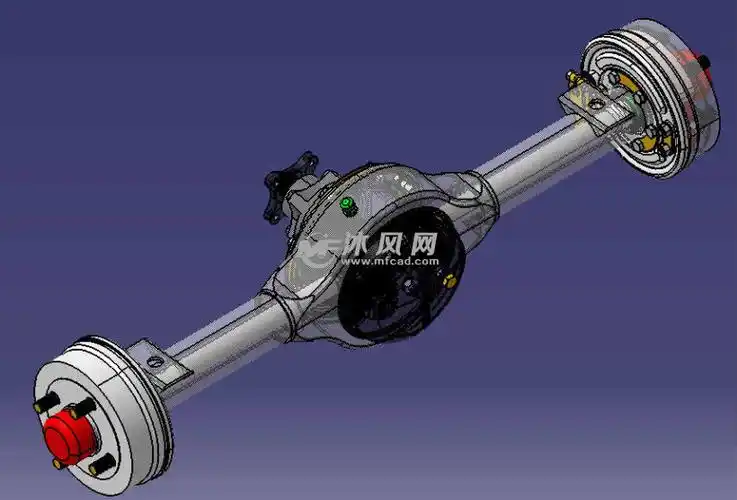 汽车后桥总成详图 - catia机械设备 - 沐风图纸