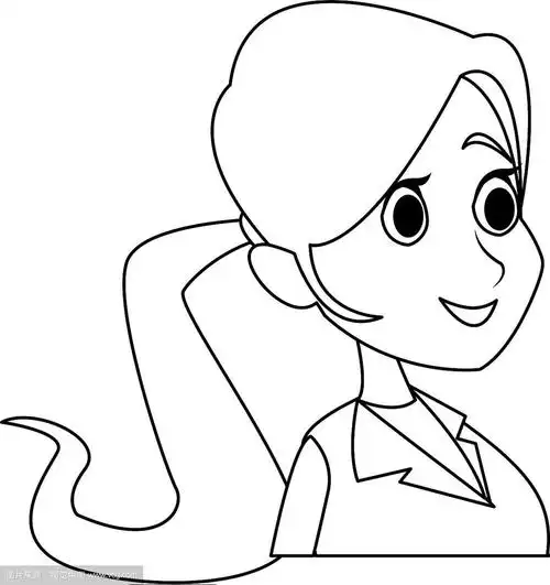 侧面女人头像人物漫画形象