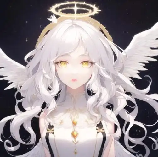 教堂梦幻中的纯白天使动漫女生头像