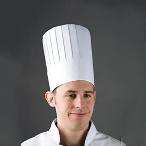酒店厨师高中低纸质帽 西餐平顶厨师帽 一次性无纺布厨师帽批发