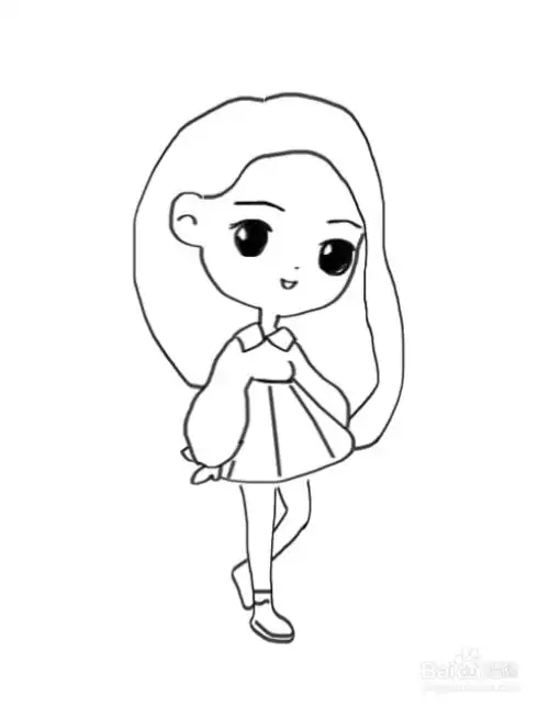 女孩从小长大的简笔画