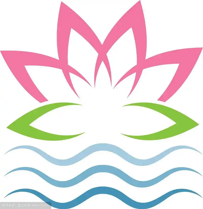 美丽的荷花设计标志模板