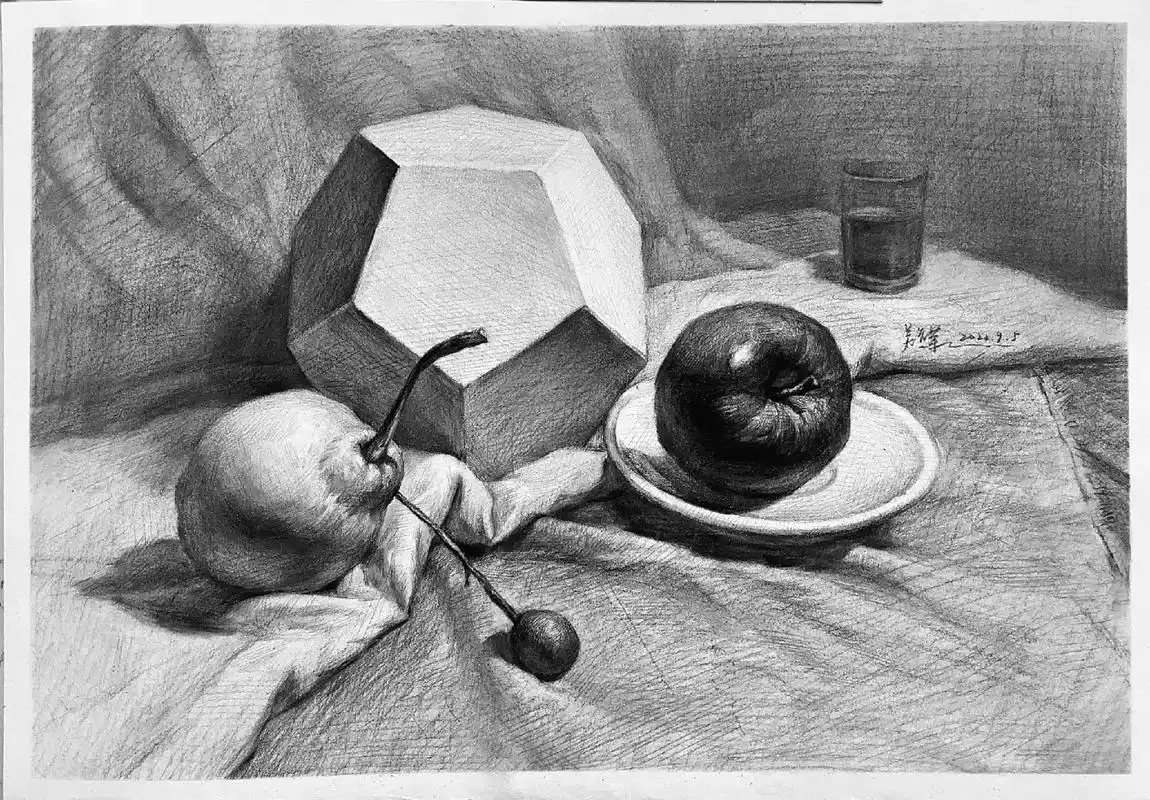 静物素描写生步骤#美术生 #艺考生 #艺术 #素描静物 #静 - 抖音
