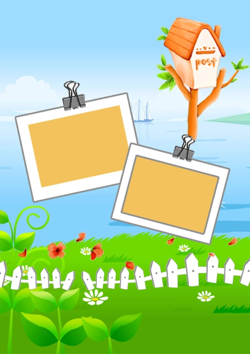 我和我的朋友儿童幼儿园成长档案背景素材