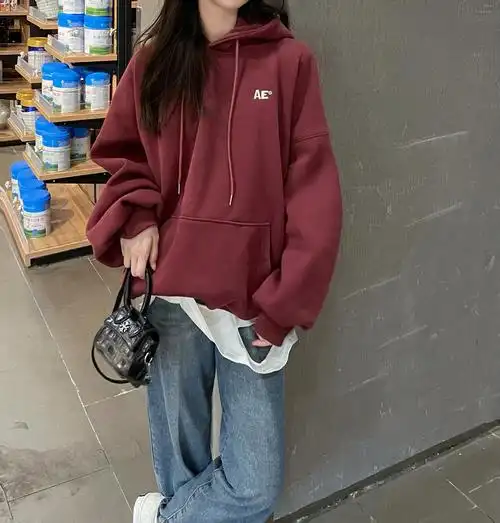 正品adererror韩国卫衣女秋冬宽松慵懒风新款韩版上衣潮连帽外套