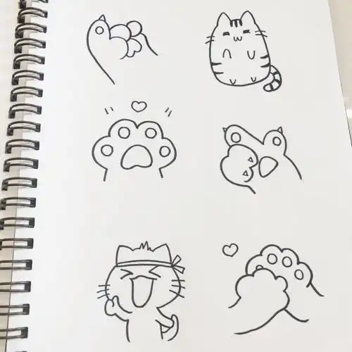 小红书简笔画小奶猫