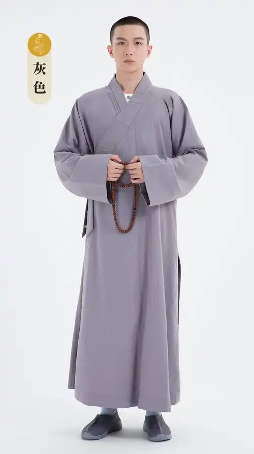 僧服僧衣春秋季棉麻僧服僧衣男女款长袍和尚衣服长衫大褂长褂蓝色35