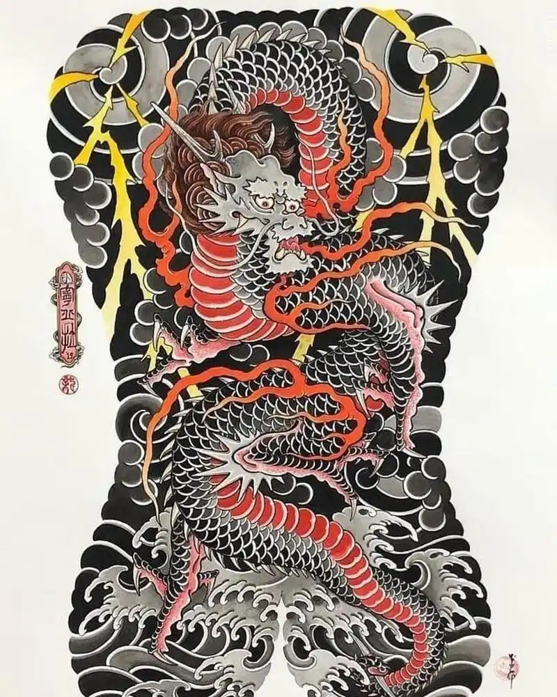 满背纹身素材分享|杭州纹身|老传统纹身 日式传统纹身 老传统,经典中