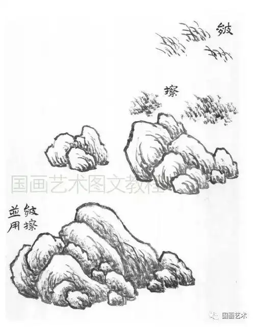 图文教程山水画基础技法之山石画法
