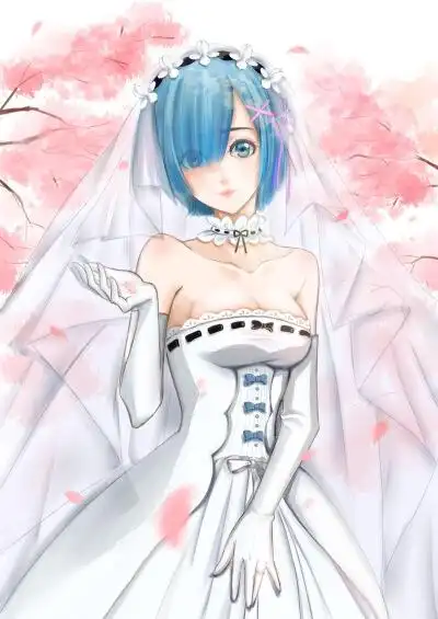 蕾姆花嫁 画个老婆嫁给自己(●˙˙●)