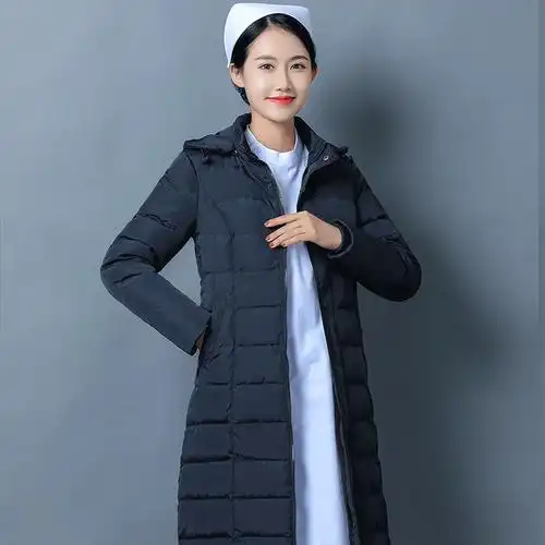 值夜班护士服护士棉衣加厚服外套短款冬装新款职业班保暖服酒红色丝棉