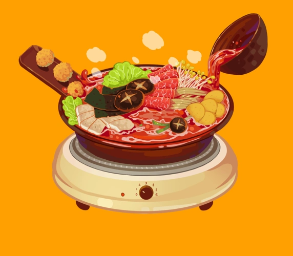 火锅插画