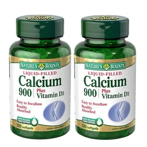 自然之宝 液体钙软胶囊 添加维d 微化液态易吸收 900mg 120粒/瓶*2瓶