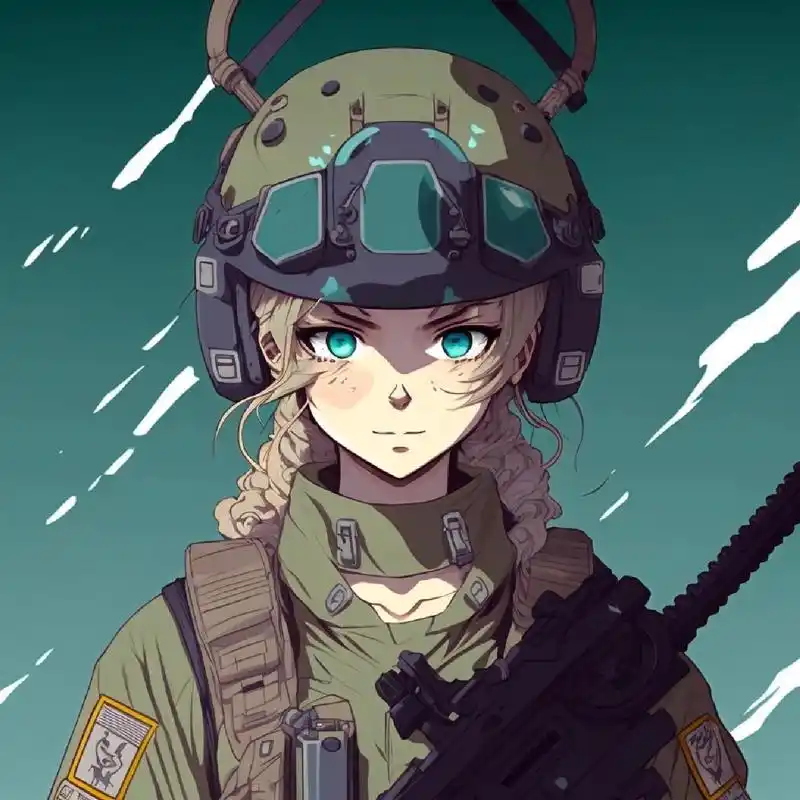 动漫风格的士兵女孩头像  	           	 动漫风格的士兵女孩