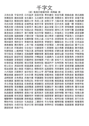 千字文繁体版(根据欧阳询书整理).doc