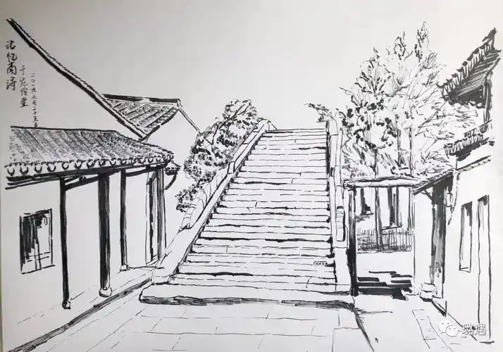 美术老师笔下的南浔,线条之间尽显魅力!_速写