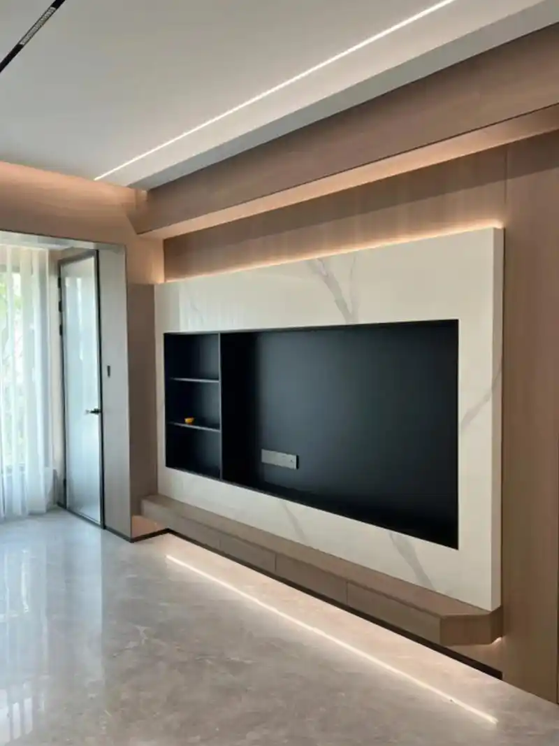 不锈钢电视机壁龛.没错!你们理想中的背景墙我帮你安排了!|| - 抖音