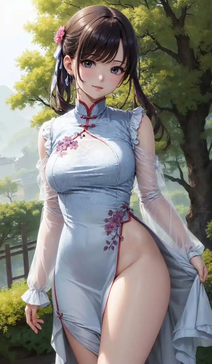 二次元# #动漫美图# 这种中式旗袍风格的美女也太有魅力了吧