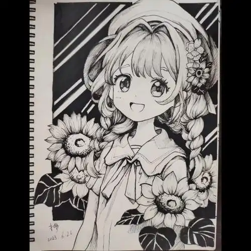 黑白动漫人物画步骤