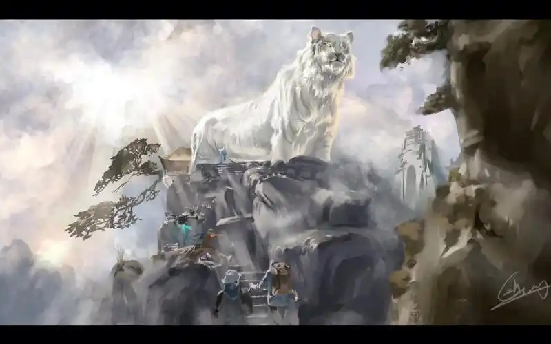 用procreate临摹xision老师最新作品《山海有灵:白虎》_哔哩哔哩_bili