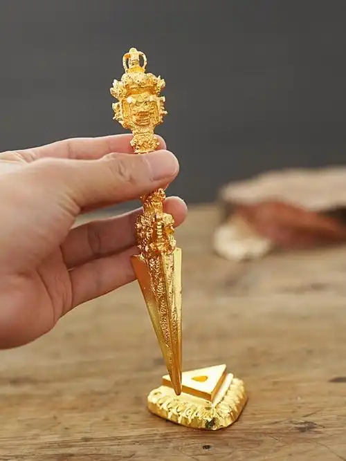 金刚三面普巴杵降魔杵合金密宗法器藏传佛教用品摆件