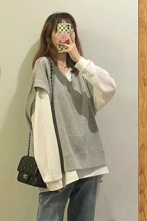 秋季酷女孩盐系穿搭港风复古chic炸街减龄时尚马甲牛仔裤三件套装