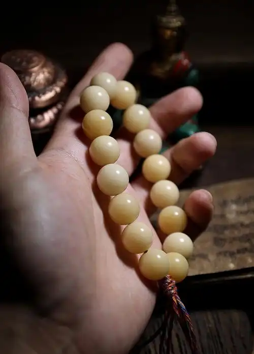 原生态白玉菩提子根佛珠手串男手链女盘玩挂树风化籽原生态圆珠14mm16