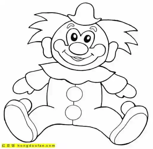 填色书,填色卡通,填色大全,填色游戏,填色画,小丑,小丑简笔画,幼儿园