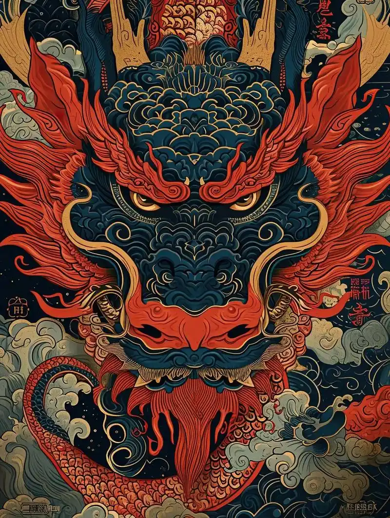图腾图案 #东方美学 #龙 2024青龙守护 - 抖音