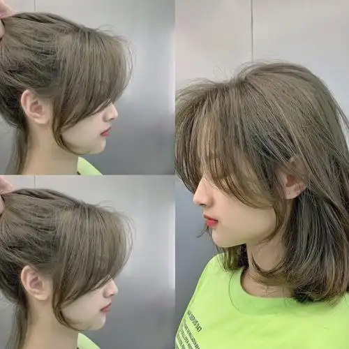 冷茶色超级显白,头发看起来也很有光泽 ,锁骨发染这个发色简直就是