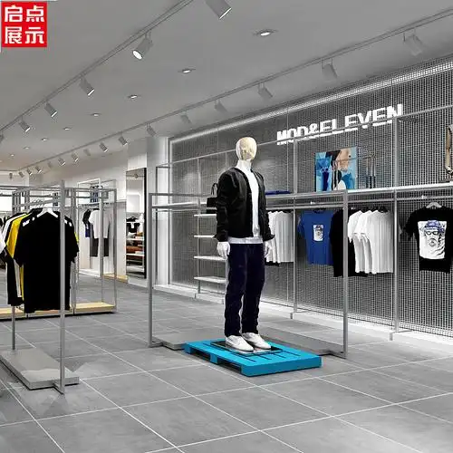中高端的潮流男装店货架装修效果图