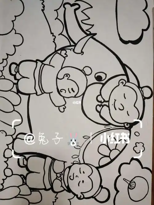 盲人摸象儿童画