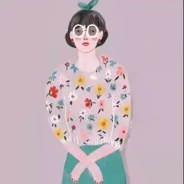手绘森系文艺范儿十足的女生头像