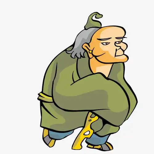 拄拐杖的古代老人素材免费下载_觅元素