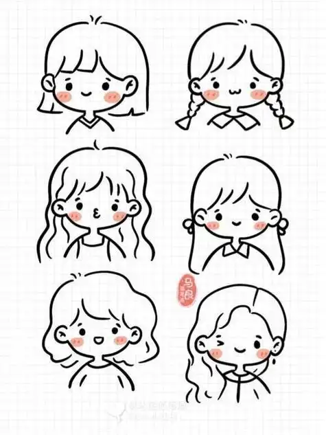 简笔画教程动漫人物画可爱女生怎么画可爱女生简笔画简单好看漫画