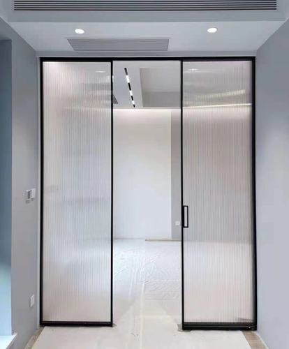 现代简约黑色铝合金推拉玻璃门客厅厨房推拉门衣柜玻璃移门卫浴门